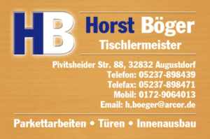 Anzeige - Horst Böger Tischlermeister